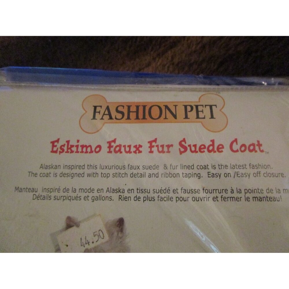 Fashion Pet Dog Puppy Eskimo Faux Fur Suede Coat Jacket Onyx L Large - Picture 4 of 6